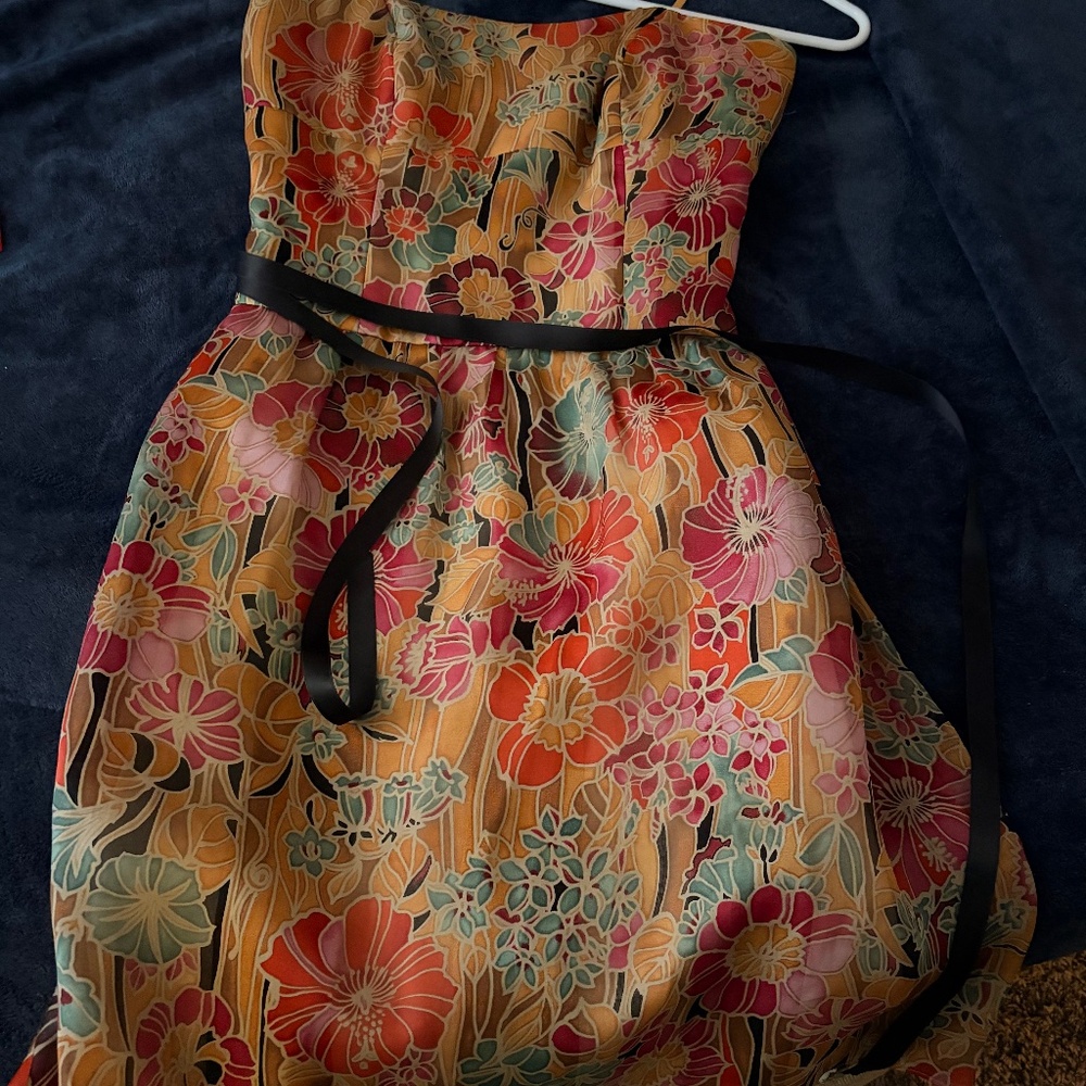 Kay Unger New York Strapless Floral Dress Size 4